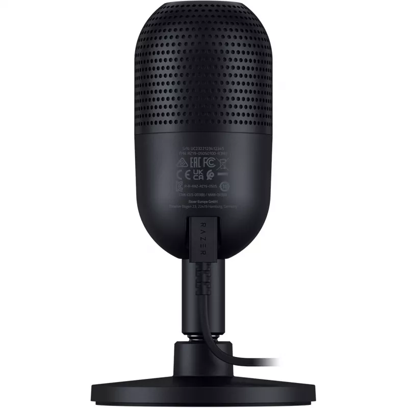 Stalinis mikrofonas Razer Seiren V3 Mini, USB-C, superkardioidinis, 20–20000 Hz, 96 kHz, 24 bitai, juodas