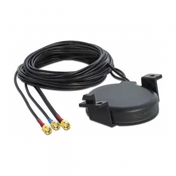 Antena DeLOCK LTE MIMO GNSS 3 x SMA kištukas RG-174 3 m lauke juoda