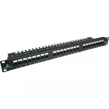 Patch panel Alantec PK001 24 prievadų UTP Cat.6 1U 19 colių – 24x RJ45, U/UTP (UTP), juodos spalvos
