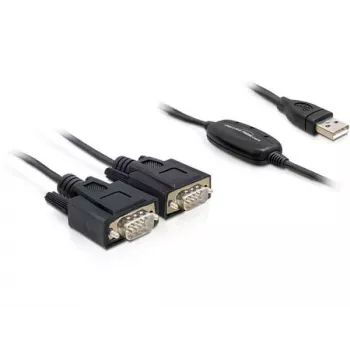Serijinis kabelis DeLOCK 2x RS232/USB 2.0 Juoda 61886