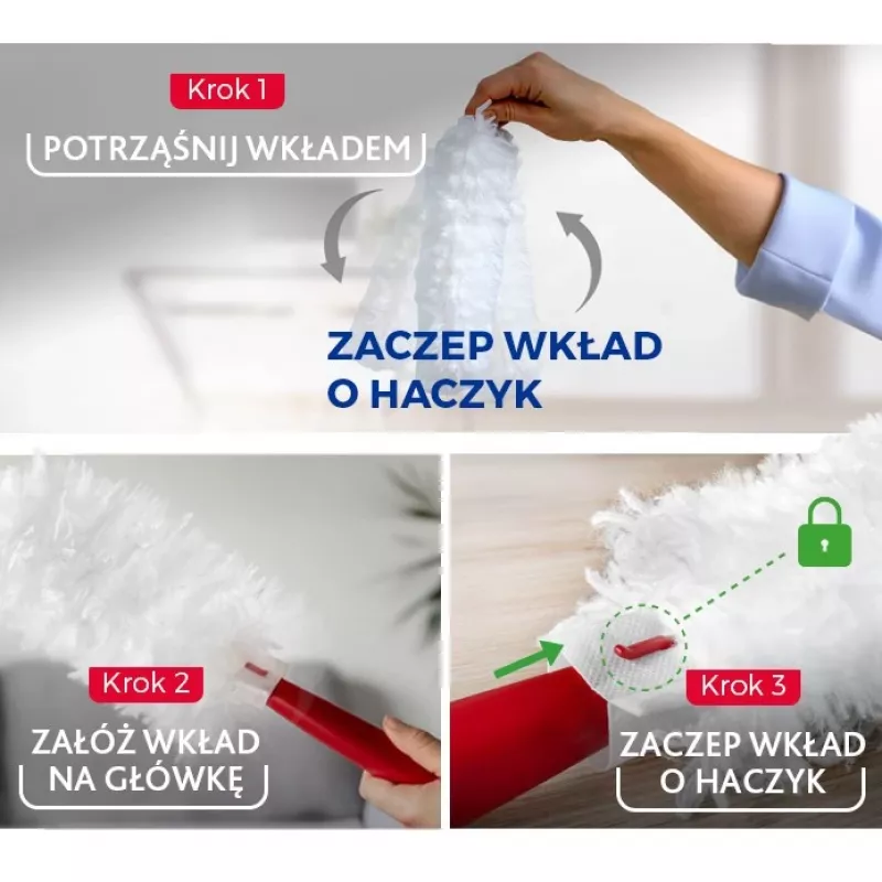 Dulkių šluotelė VILEDA 179432 su 2 Flex & Catch įdėklais, raudona