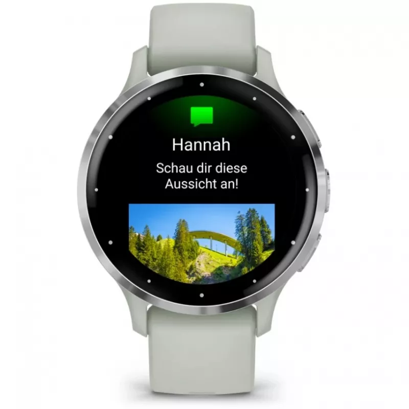 Garmin Venu 3S 3,05 cm (1,2 colio) AMOLED 41 mm skaitmeninis 390 x 390 pikselių liečiamas ekranas Pilka, Sidabrinė Wi-Fi GPS (palydovas)