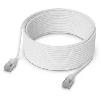 Tinklo kabelis Ubiquiti UACC-Cable-Patch-EL-C6A-15M-W RJ-45 Cat6a 15m permatomai baltas