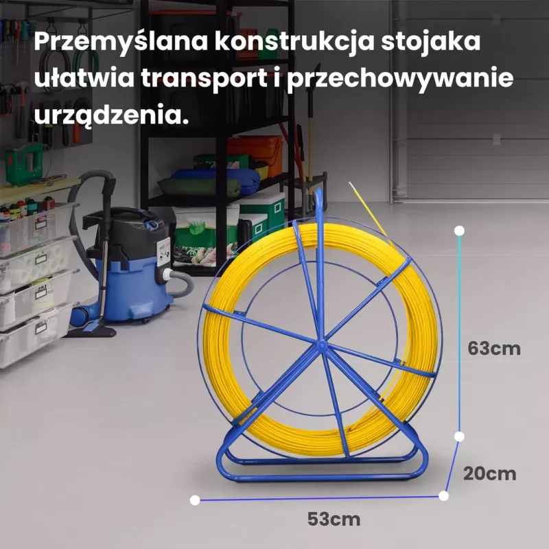 Extralink kabelių traukimo strypas 3,8 mm 75 m | Stiklo pluošto FRP, skersmuo 3,8 mm, ilgis 75 m, geltonas