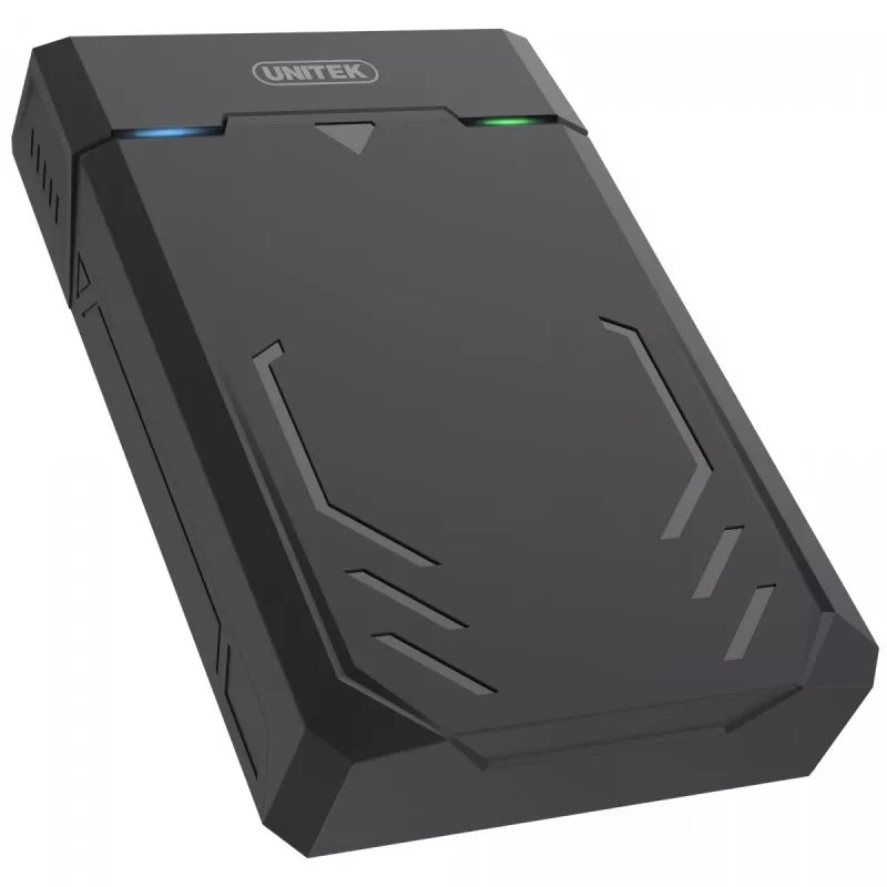 Išorinis dėklas HDD/SSD Unitek Y-3035 — 2,5/3,5 colio SATA, USB 3.2 Gen 1 (USB Type-B), 6 Gbit/s, juodas, su maitinimo adapteriu