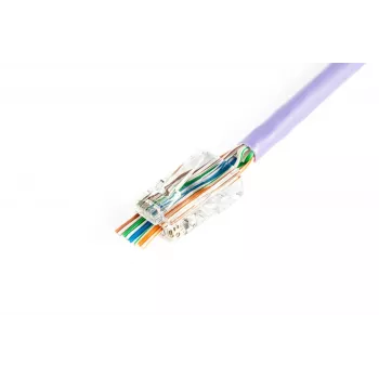 DIGITUS RJ45 modulinis kištukas (8P8C) su praėjimu, CAT 5e, neekranuotas, AWG 26-24, 100 vnt. (X-ML-5U-EZ)