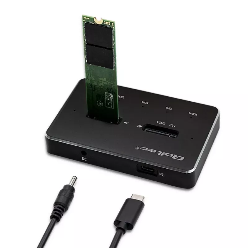 Qoltec 50310 Docking stotis 2x SSD M.2 SATA NGFF USB Type C