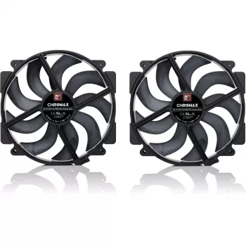 Noctua NF-A14x25r G2 PWM Sx2-PP chromax.black 140mm dviejų ventiliatorių rinkinys
