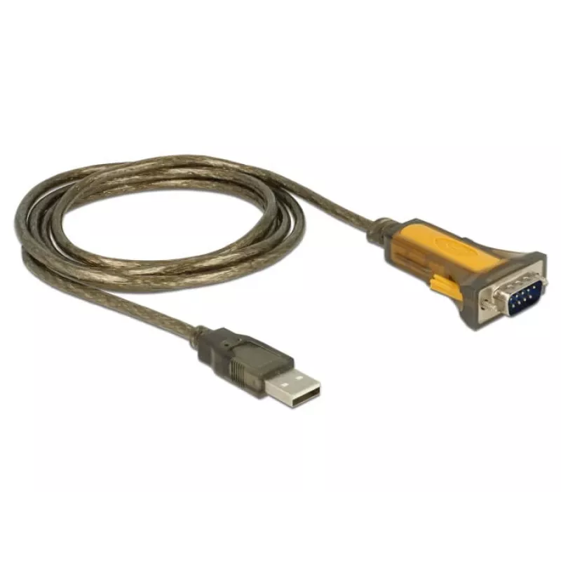 Serijinis kabelis DeLOCK 65840 USB Type-A DB-9 1,5 m juodas geltonas