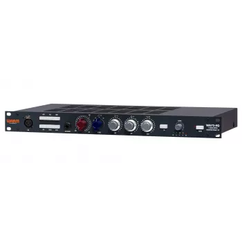 Garso išankstinis stiprintuvas WARM AUDIO WA73-EQ – vieno kanalo, juodas, 20–20000 Hz, 1200 Ω įėjimas, 115/230 V