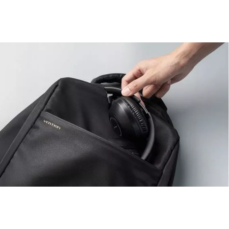 Belaidės ausinės Vention NBBB0 SoundMate S11 – Bluetooth 5.3, ausų lankeliu, įkrovimo dėklas 400 mAh, iki 20 h, juodos