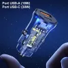 Automobilinis įkroviklis usams CC164CC01 30W su 1×USB-A ir 1×USB-C greitajam įkrovimui