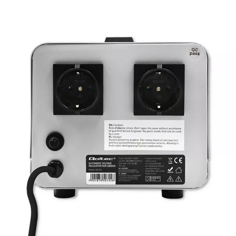 Qoltec 50724 Automatinis įtampos stabilizatorius AVR 2000VA