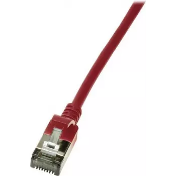 Tinklo kabelis LogiLink Slim U/FTP Raudonas RJ-45 Cat6a 0,3 m