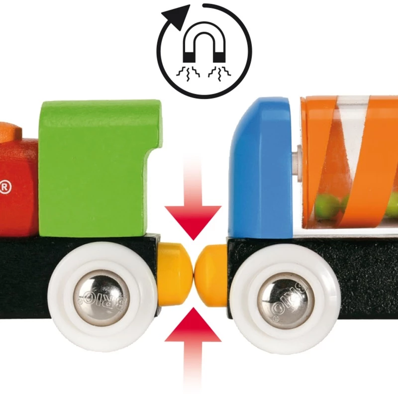 Traukinukas medinis su vaivorykštiniu tiltu Ravensburger BRIO įvairiaspalvis nuo 1,5 m