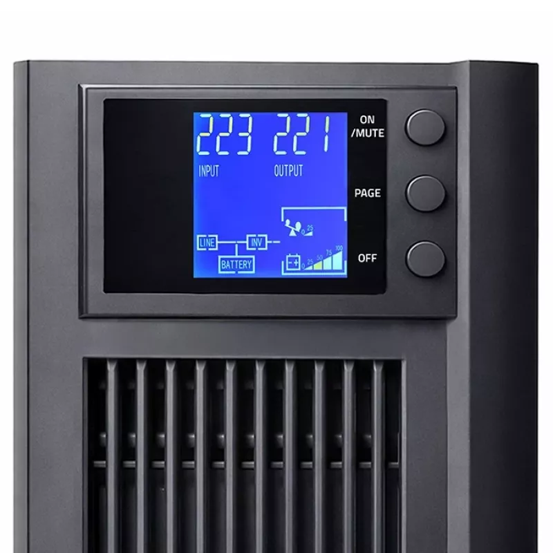 UPS QOLTEC gryno sinuso banga 2kVA 1600W su AVR ir LCD ekranu