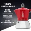 Moka kavos virimo indas Bialetti Moka Induction 0.1 L raudonas sidabrinis