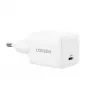 UGREEN Nexode N Series X513 30 W GaN USB-C vieno prievado greitasis įkroviklis, baltas