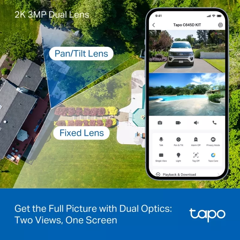TP-Link Tapo C645D KIT, saulės energija varoma belaidė PTZ kamera, 3 MP