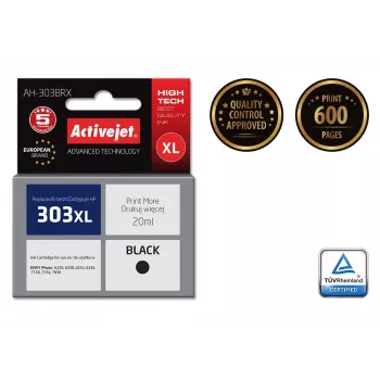 Activejet AH-303BRX kasetė (pakeičia HP 303XL T6N04AE; Premium; 20ml; juoda)
