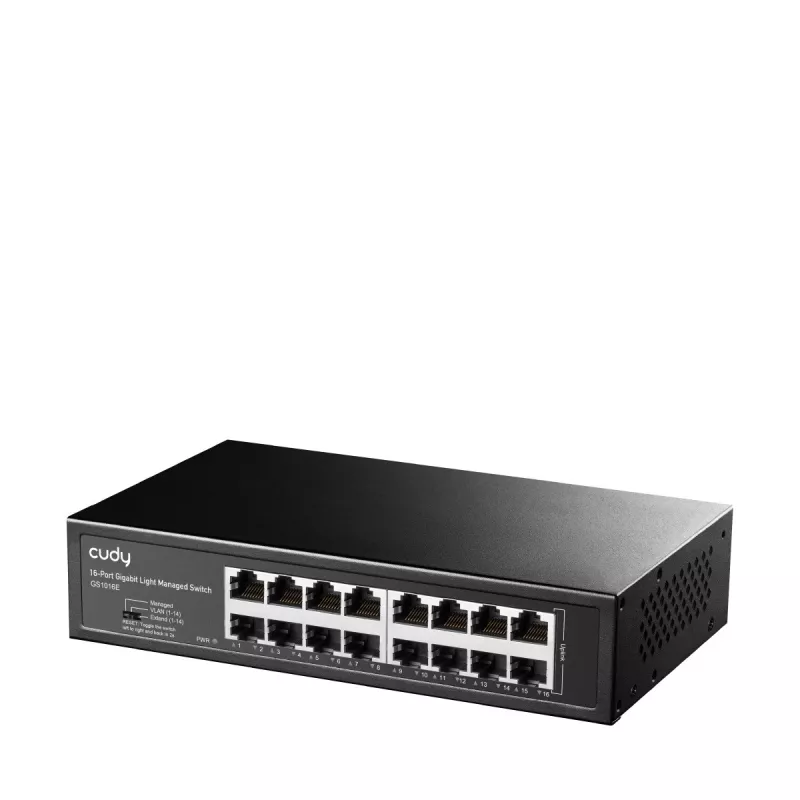 Valdiklis Cudy GS1016E 16 prievadų Gigabit Ethernet tvarkomas jungiklis, 16× 10/100/1000 Mbps