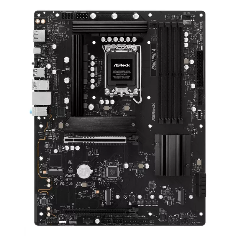 Pagrindinė plokštė ASRock B860 Pro-A — Intel B860 ATX, LGA 1851, DDR5, 4x DIMM, 256GB, 2.5Gb LAN, 1x M.2, 4x SATA III