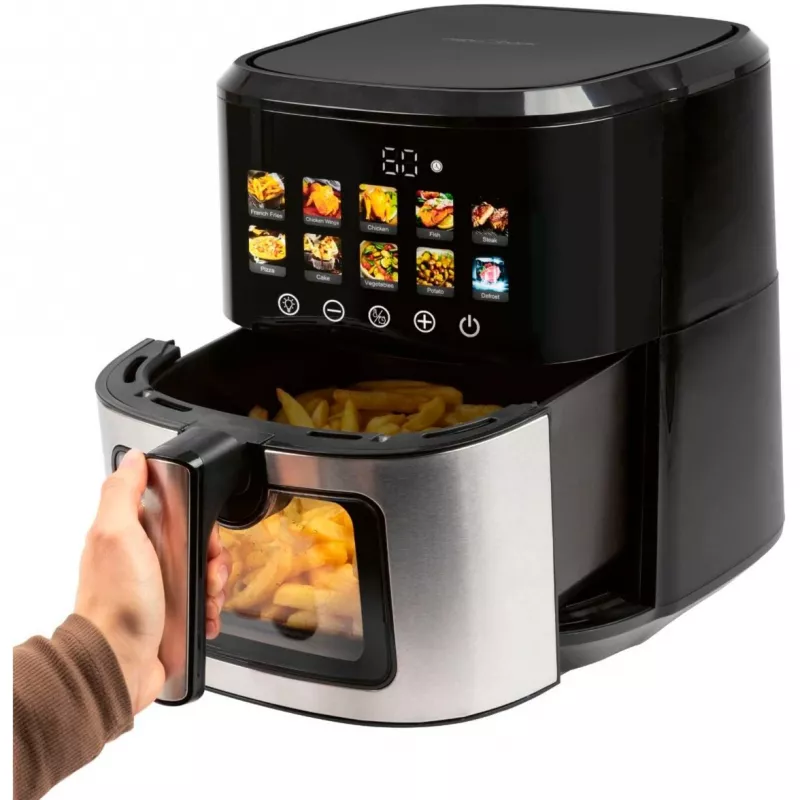 Karšto oro gruzdintuvė ProfiCook PC-FR 1286 H – 6,5 L, 1700 W, nerūdijančio plieno priekis, juoda