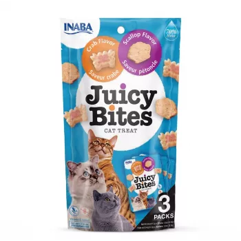 INABA Juicy Bites Crab and Scallop - katės skanėstai - 3x11,3 g