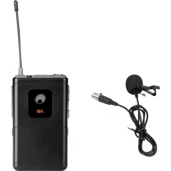 Lavalinis mikrofonas Omnitronic UHF-E serija 826,1 MHz su belaidžiu siųstuvu