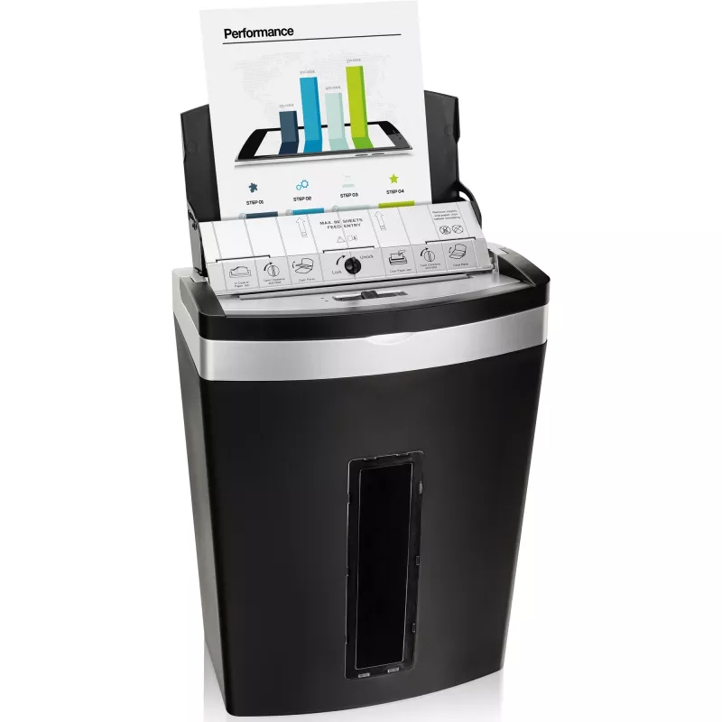 Popieriaus smulkintuvas Peach PS600-10, mikro pjūvis, 63 dB, juodas/sidabrinis