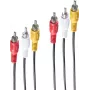 shiverpeaks BASIC-S 3x RCA - 3x RCA 2,5 m garso kabelis, juoda - raudona - balta - geltona (BS40150-2.5)