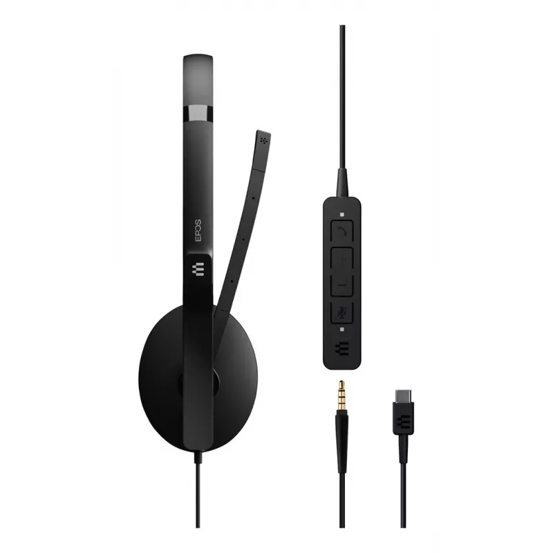 Ausinės EPOS ADAPT 165 USB-C II laidinės, lankeliu, biurui/skambučių centrui, USB-C, juodos