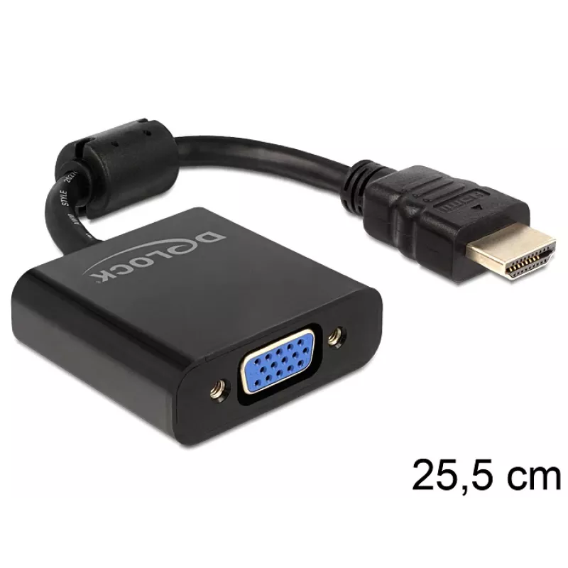 DeLOCK 65512 vaizdo kabelio adapteris VGA į HDMI