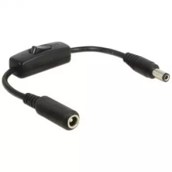 Laidas DeLOCK 0,2 m 2x nuolatinės srovės 5,5x2,5 mm juodas