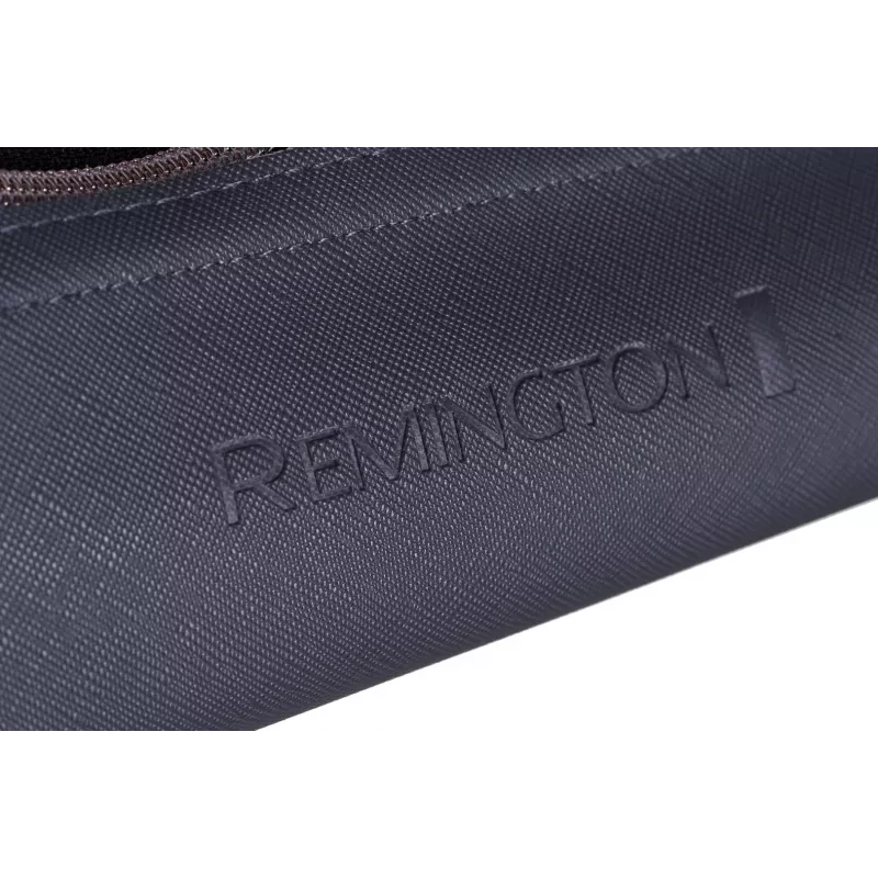 Tiesintuvas Remington S8598 Warm Black Grey – keraminės plokštelės 11 cm, 5 temperatūros lygiai, 160–230°C, 3 m laidas, kelioninis dėklas