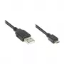 GoodConnections USB 2.0 laidas, A kištukas – Micro B kištukas, juodas, 0,15 m