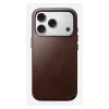 Mobilaus telefono dėklas Nomad Traditional Leather Case, skirtas iPhone 17 Pro, oda, mikropluoštas, tinka 6,3 colio (16 cm) ekranui, ruda spalva