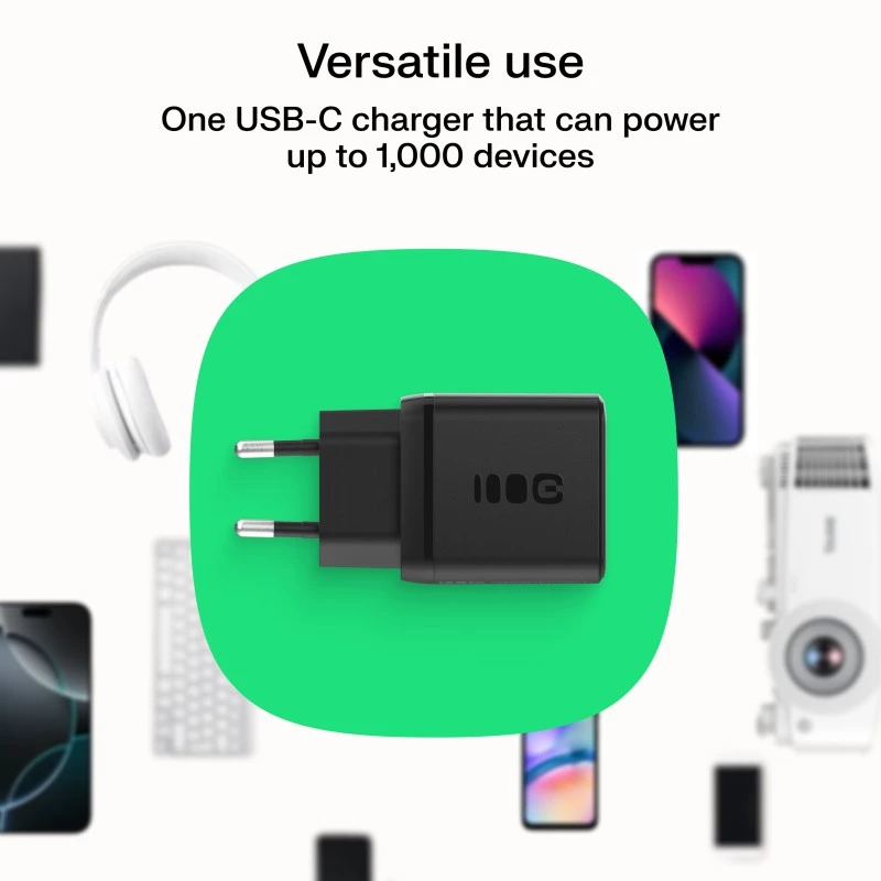 Green Cell PowerSource Solo30 30W Juodas – USB-C vieno prievado įkroviklis