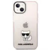 Karl Lagerfeld KLHCP14MCTRI kietas dėklas iPhone 14 Plus / 15 Plus 6.7 rožinis / rožinis permatomas Choupette Body