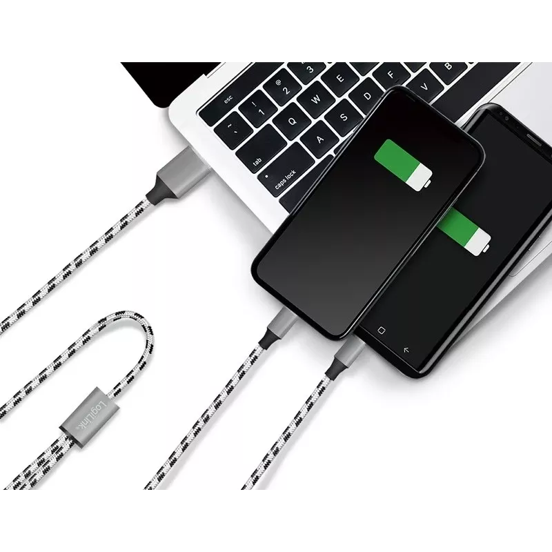LogiLink CU0202 USB kabelis USB 2.0 1,2 m USB A USB C / Micro-USB A pilka