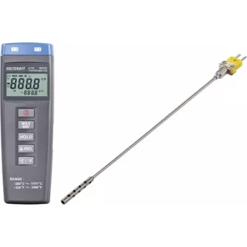 VOLTCRAFT K102 + TP 201 temperatūros matavimo prietaisas -200 iki +1370 °C zondo tipas K
