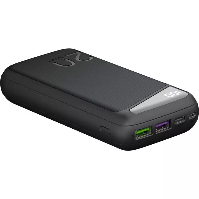 Greito įkrovimo powerbankas 20.000 mAh (juodas, PD, Quick Charge 3.0, Super Charge)