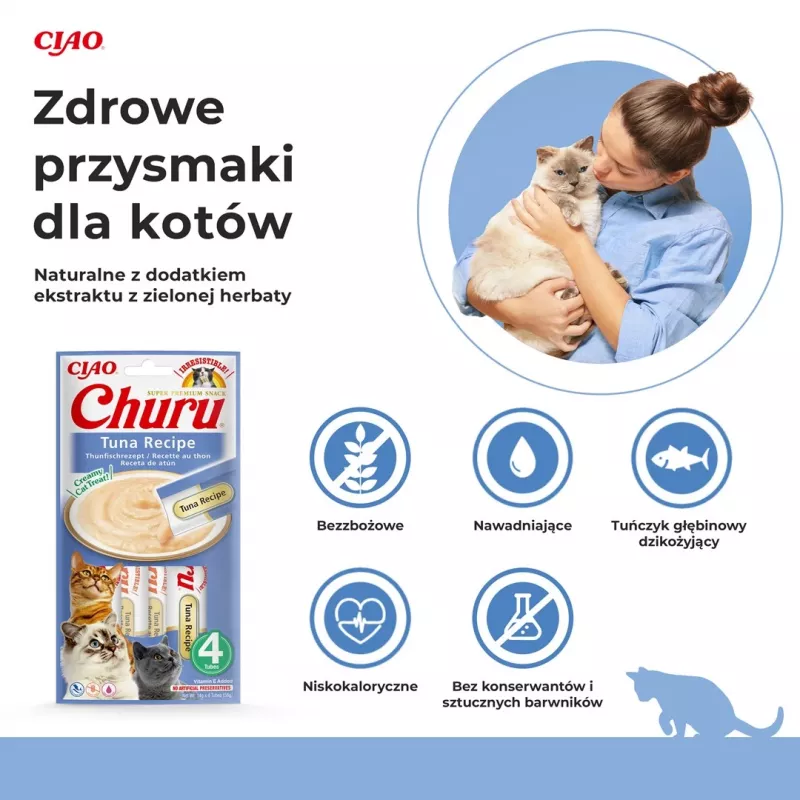INABA Churu Tuna Recipe - skanėstai katėms - 4x14 g