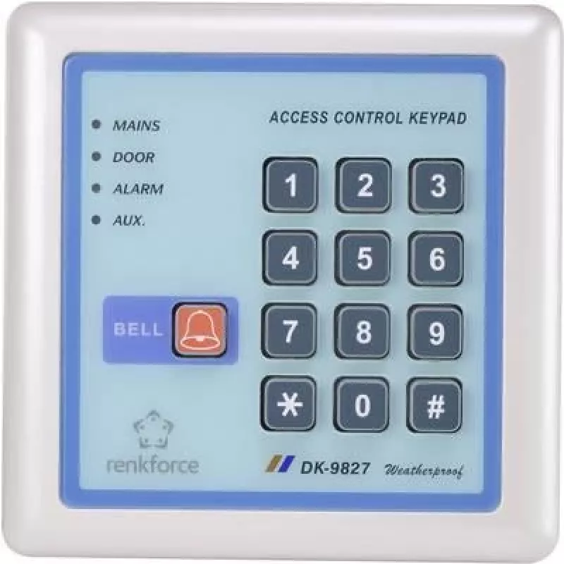 Elektrinė kodinė spyna Renkforce 1582598 12V IP65 su apšviesta klaviatūra, atspari orams