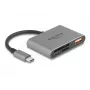 Delock 91016 USB-C kortelių skaitytuvas SD ir microSD kortelėms su USB-A prievadu ir USB-C PD