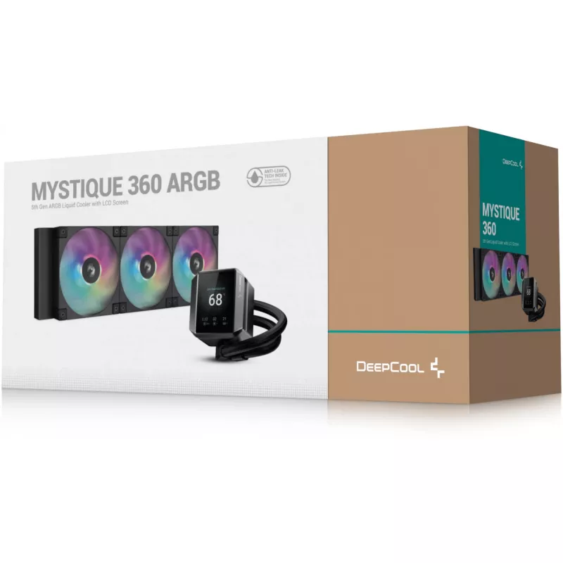 DeepCool MYSTIQUE 360 ARGB procesoriaus skystinis aušintuvas 12 cm juodas 1 vnt.