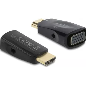 DELOCK HDMI į VGA adapteris su 3,5 mm garsu ir USB maitinimo kabeliu 61082
