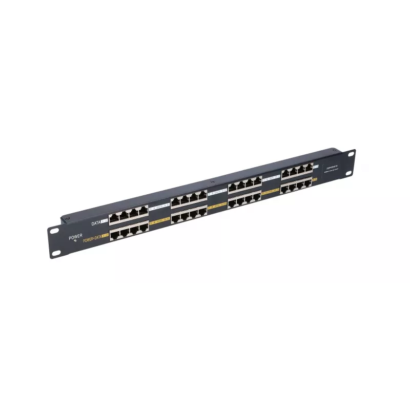 Extralink PoE injektorius 16 prievadų 16x 100Mb/s RJ45, montuojamas į stelažą