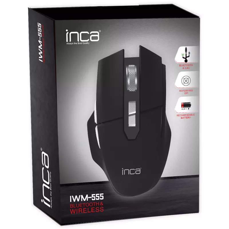 Cian Technology GmbH INCA Mouse IWM-555 Bluetooth ir belaidė pelė su USB-C, juoda