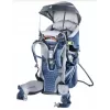 Kūdikio nešimo kuprinė DEUTER Kid Comfort Active – mėlyna, poliamidas, iki 22 kg, saulės stogelis, kojų atrama, VariQuick, Lite Air